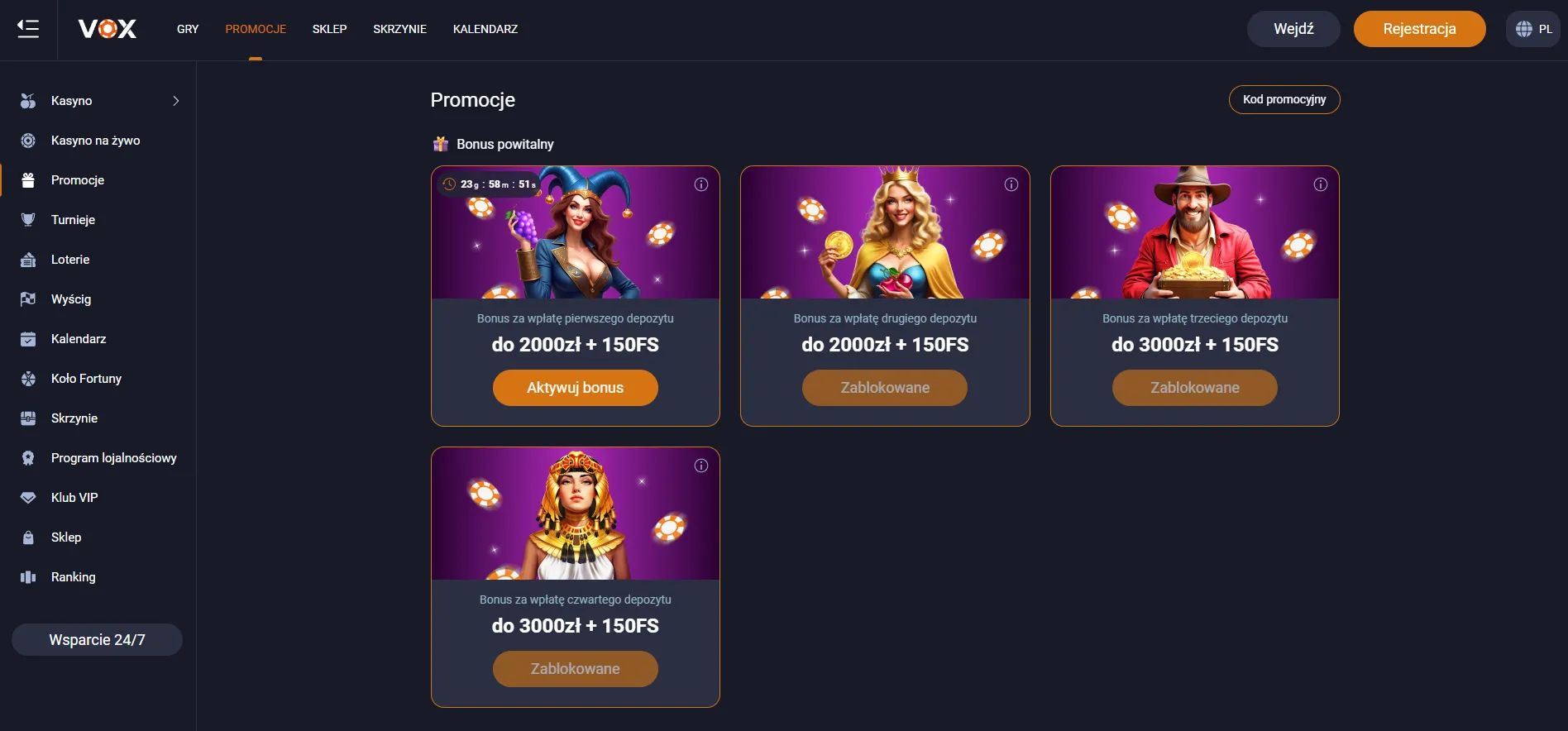 Najczęstsze Problemy podczas Vox rejestracja